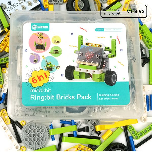 6-in-1 Ring:bit Bricks Pack: Brick building and coding kit for micro:bit