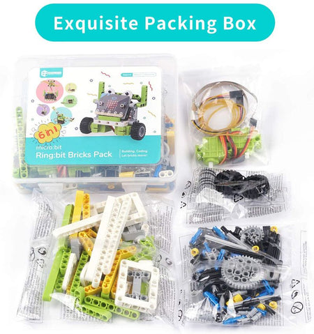 6-in-1 Ring:bit Bricks Pack: Brick building and coding kit for micro:bit