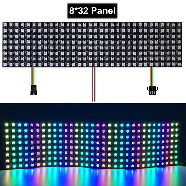8x32 Matrix RGB LED Panel, WS2812B, Individually Programmable