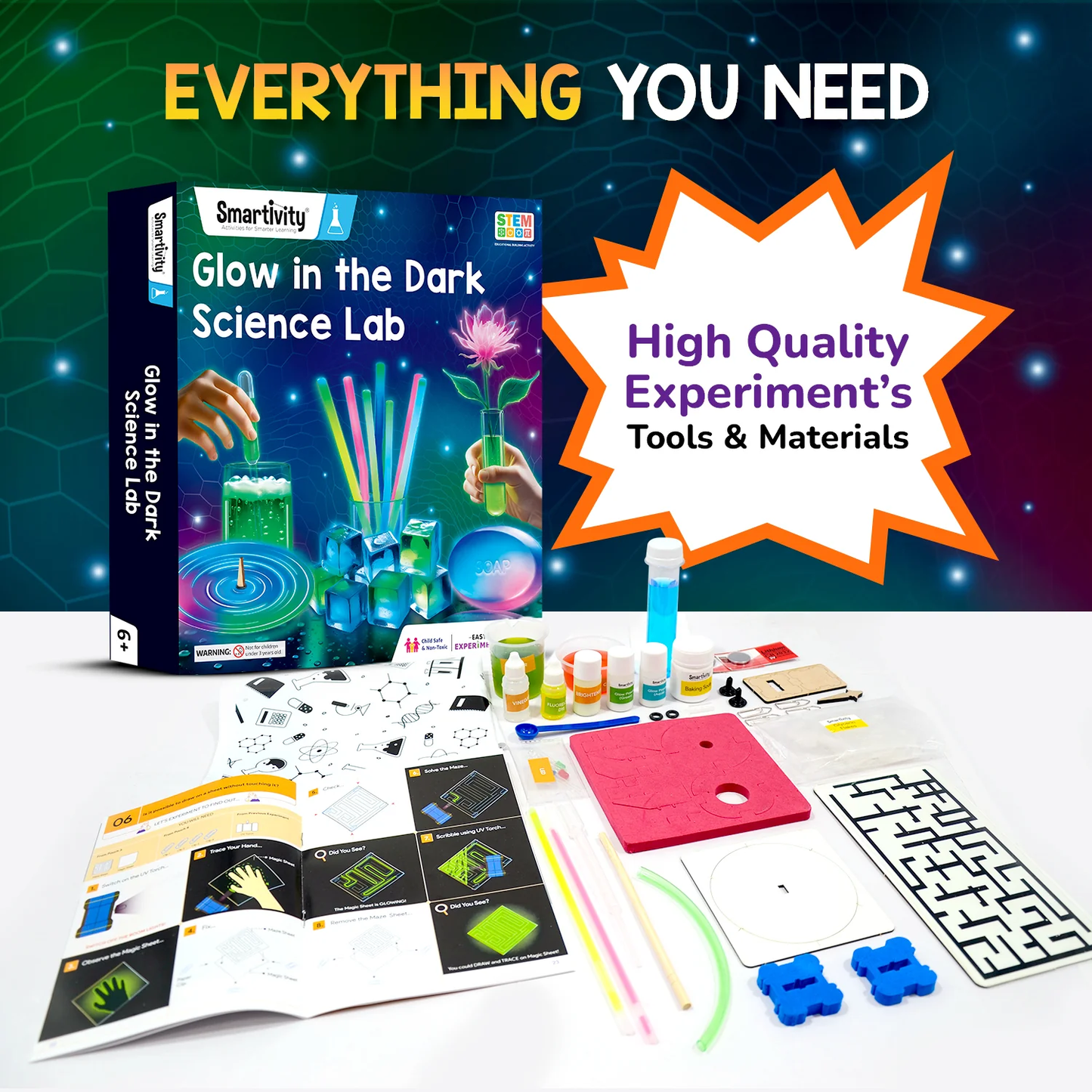Smartivity Glow in the Dark Science Kit DIY Science Experiments