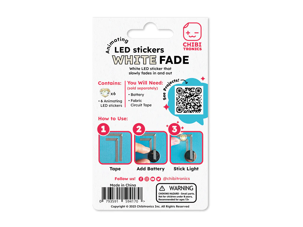 Chibitronics Animating White Fade LED 6 Pack