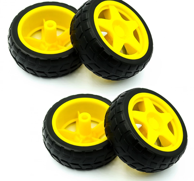 Rubber Tire Wheel for TT Motor (Pack of 2)