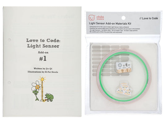 Chibitronics "Love to Code" Light Sensor Add-on Materials Kit and Booklet