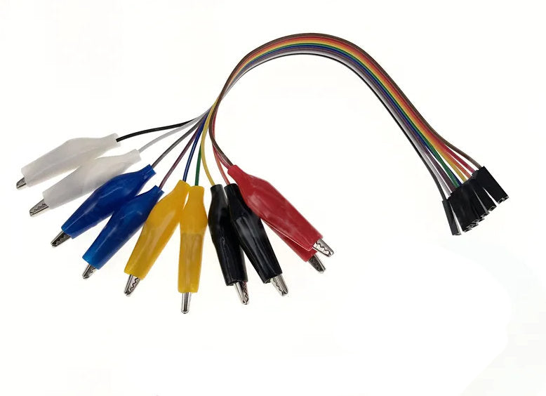 Crocodile Clips to Jumper Wire (20cm) (Pack of 10)