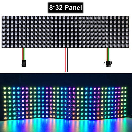 8x32 Matrix RGB LED Panel, WS2812B, Individually Programmable