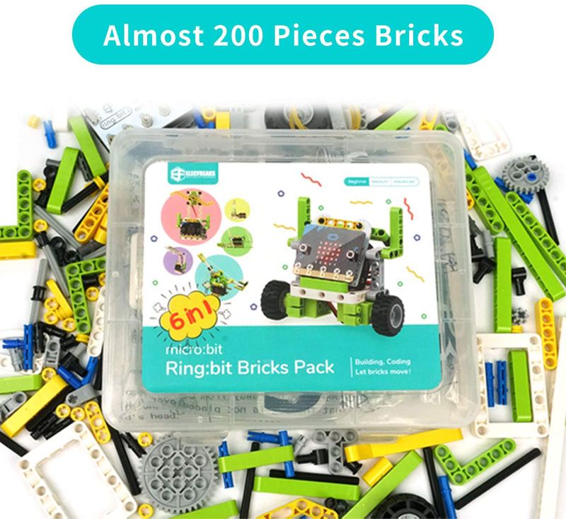 6-in-1 Ring:bit Bricks Pack: Brick building and coding kit for micro:bit